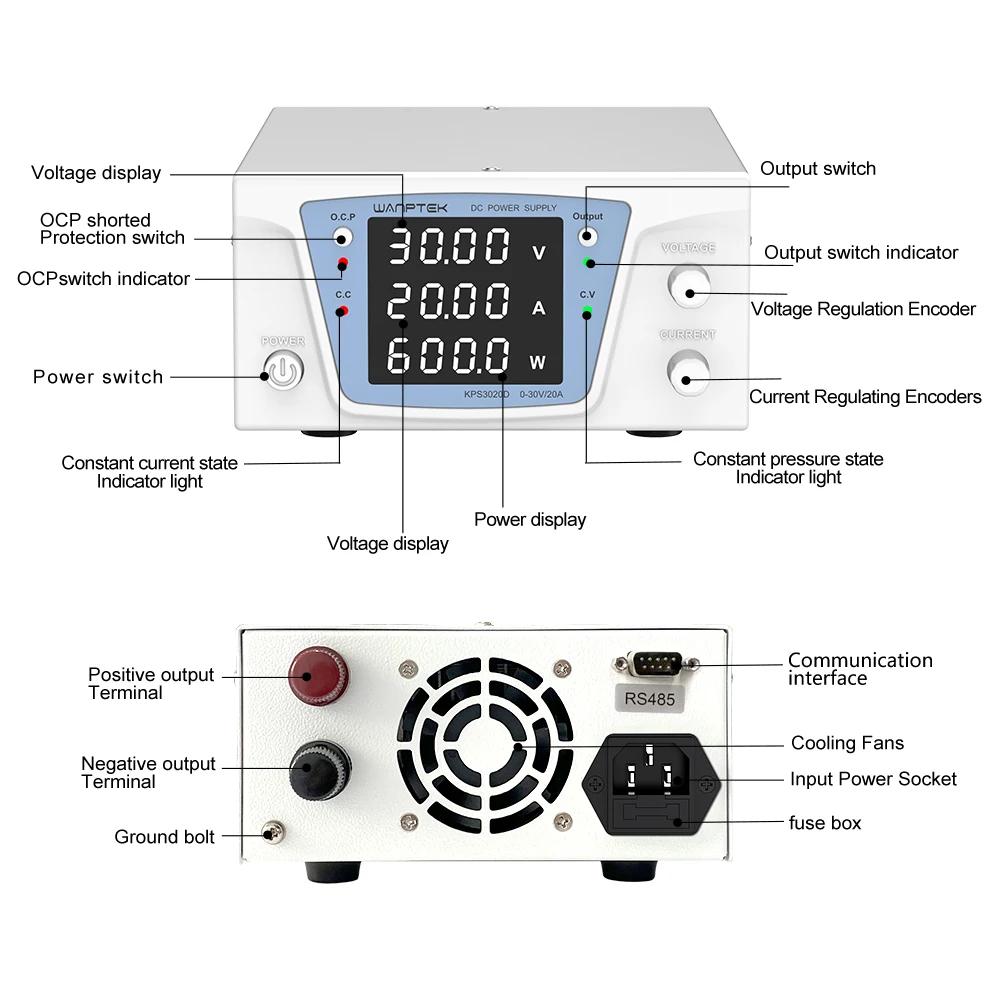 Wanptek RS485/RS232 Lab Progra - огляд і ціна Programmable Dc Power Supply 60V 10A